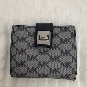 Michael Kors Monogrammed Black and Gray Wallet